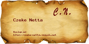 Czeke Netta névjegykártya